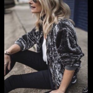 NWOT Free People Velvet Bomber Jacket